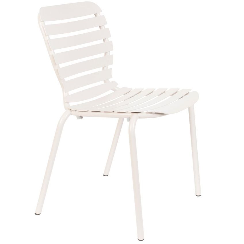 Bílá kovová zahradní židle