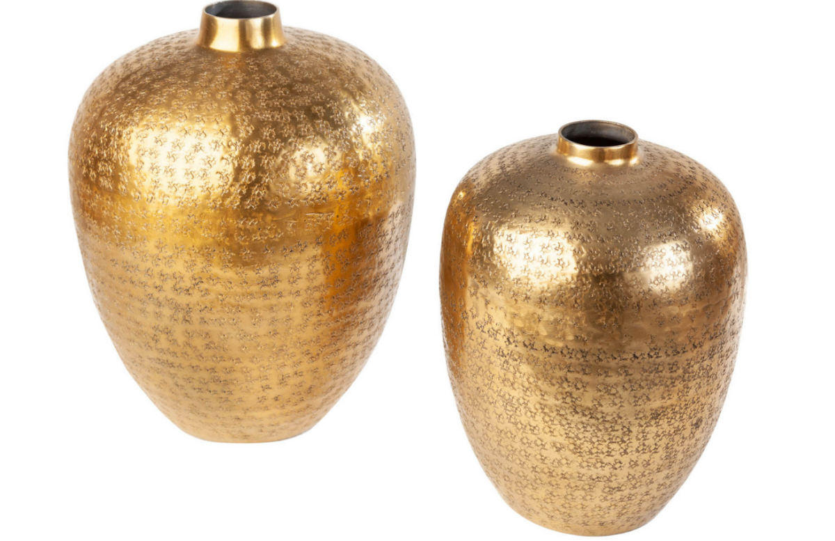 Moebel Living Sada dvou zlatých kovových váz