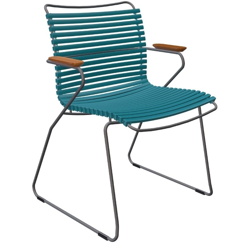 Petrolejově modrá plastová zahradní židle HOUE Click s