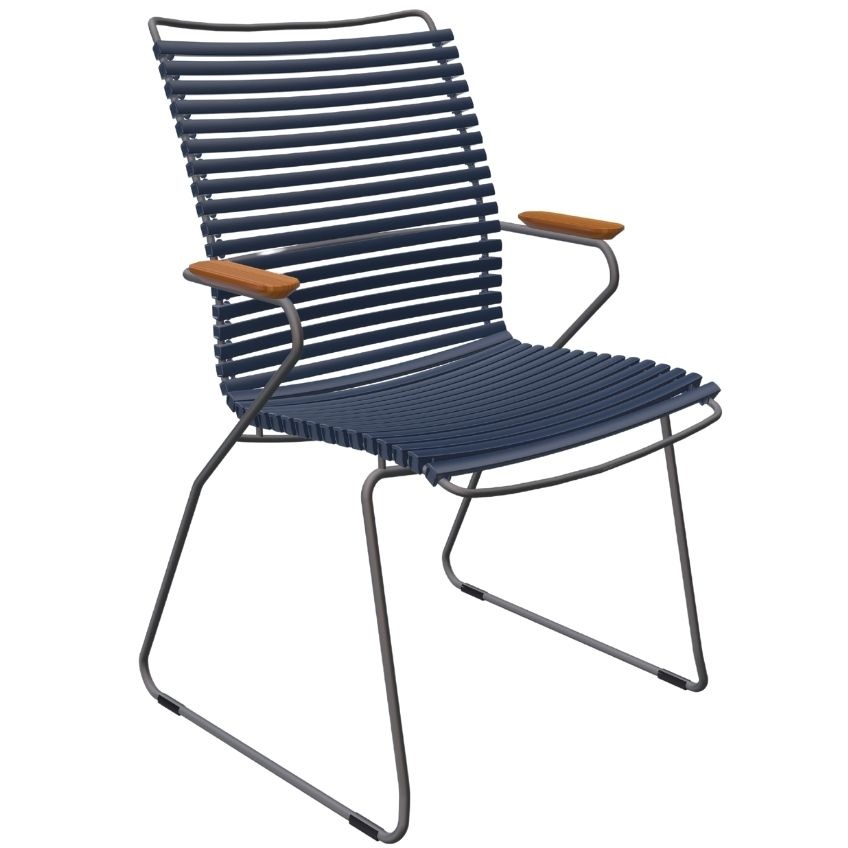 Tmavě modrá plastová zahradní židle HOUE Click II. s
