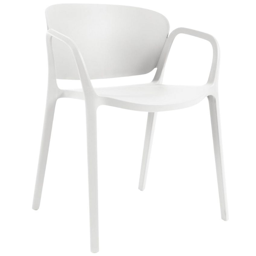 Bílá plastová zahradní židle Kave