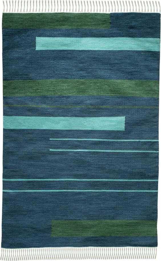 Tmavě modrý oboustranný venkovní koberec z recyklovaného plastu Green Decore Marlin