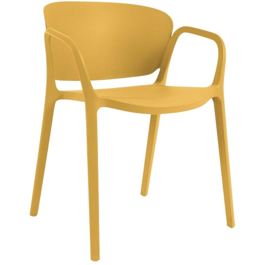 Žlutá plastová zahradní židle Kave