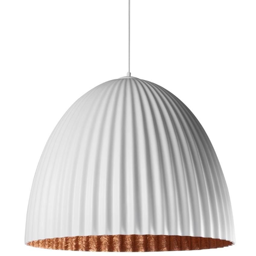 Nordic Design Bílo měděné kovové závěsné světlo Liss 70