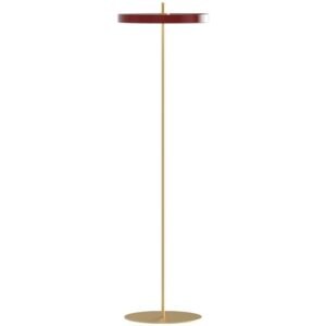 Vínově červená kovová stojací lampa UMAGE