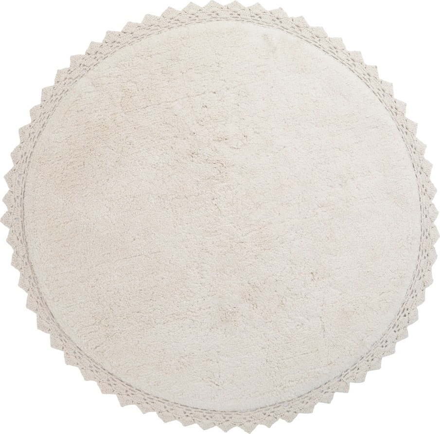Krémově bílý ručně vyrobený bavlněný koberec Nattiot