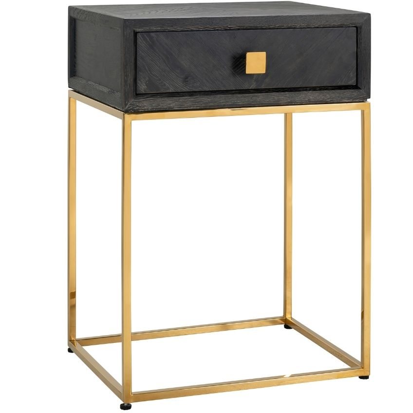 Černo zlatý dubový noční stolek Richmond Blackbone