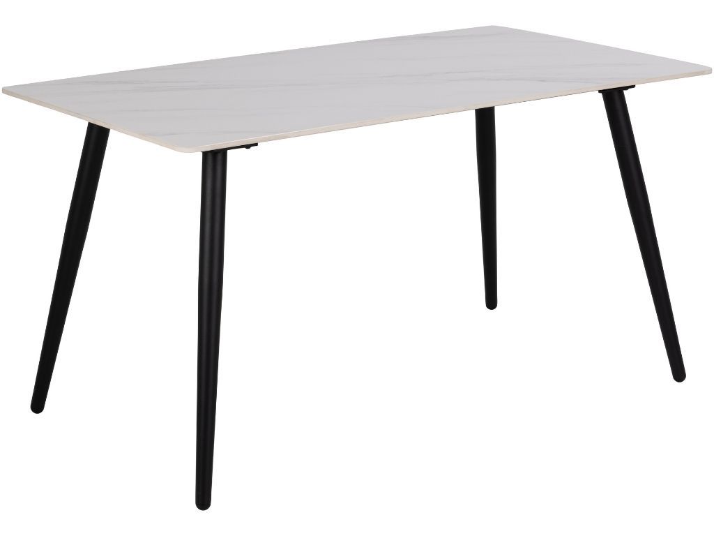 Scandi Bílý keramický jídelní stůl s kovovou podnoží Wiera 140 x 80