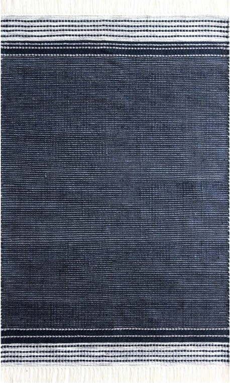 Tmavě modrý oboustranný venkovní koberec z