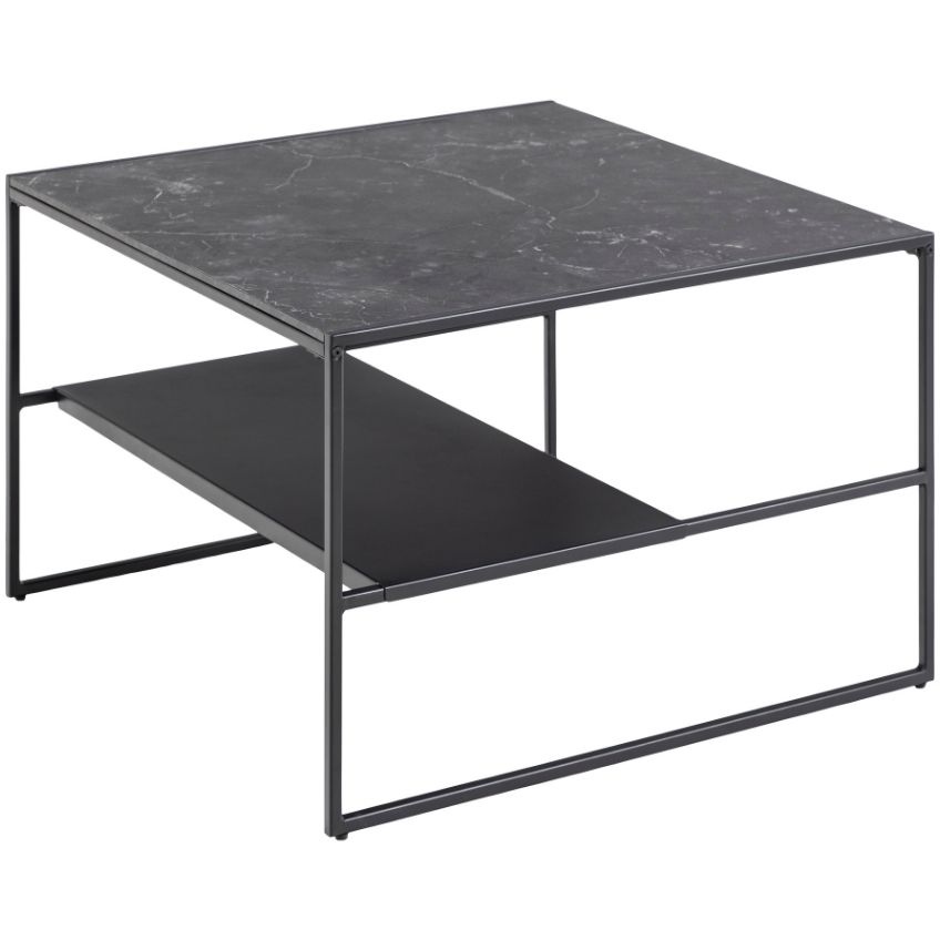 Scandi Černý kovový konferenční stolek Rowan 70 x 70
