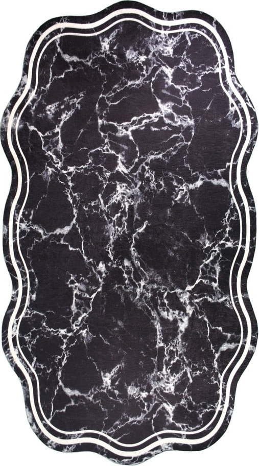 Černý koberec běhoun 200x80 cm