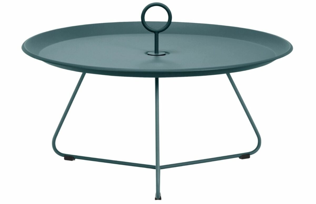 Tmavě zelený kovový konferenční stolek