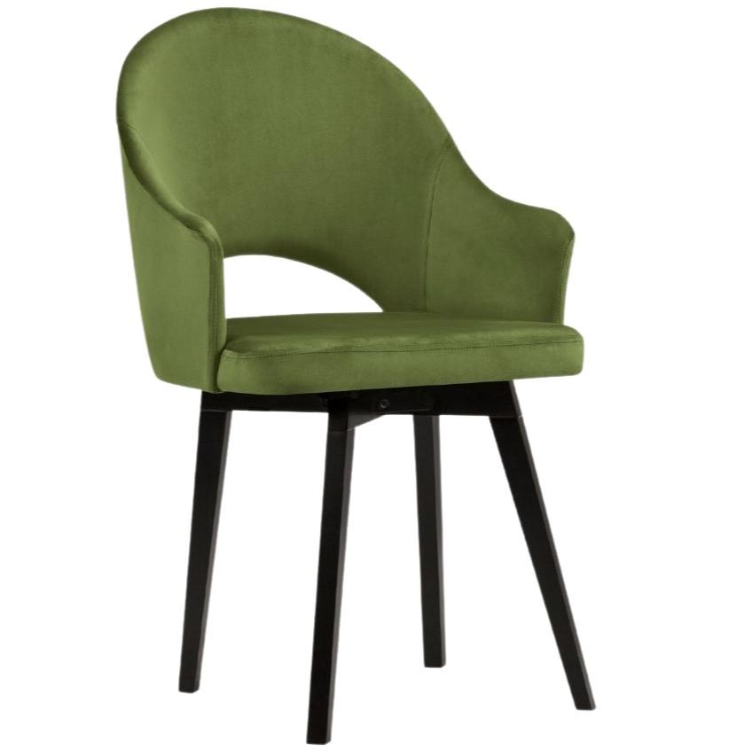 Zelená sametová jídelní židle MICADONI