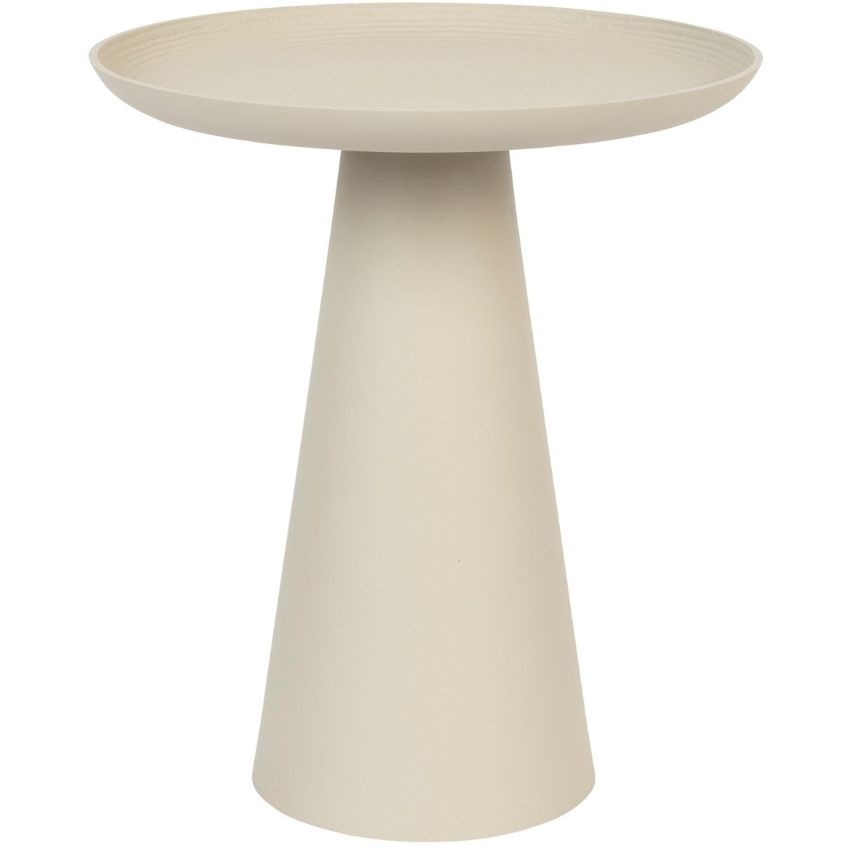 White Label Béžový kovový odkládací stolek