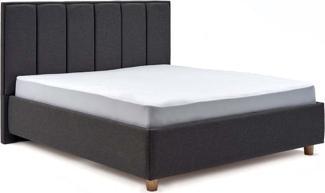 Tmavě šedá dvoulůžková postel s úložným prostorem ProSpánek
