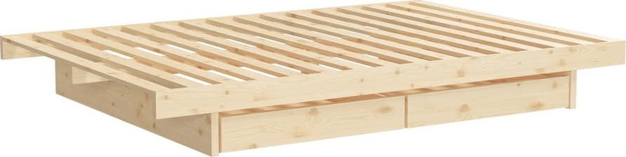 Dvoulůžková postel z borovicového dřeva