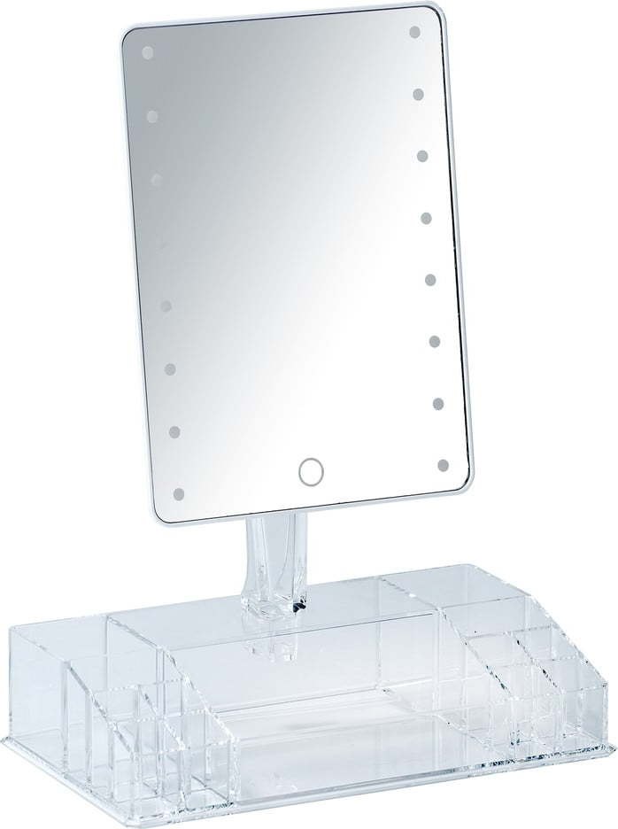 Bílé kosmetické zrcadlo s LED podsvícením a