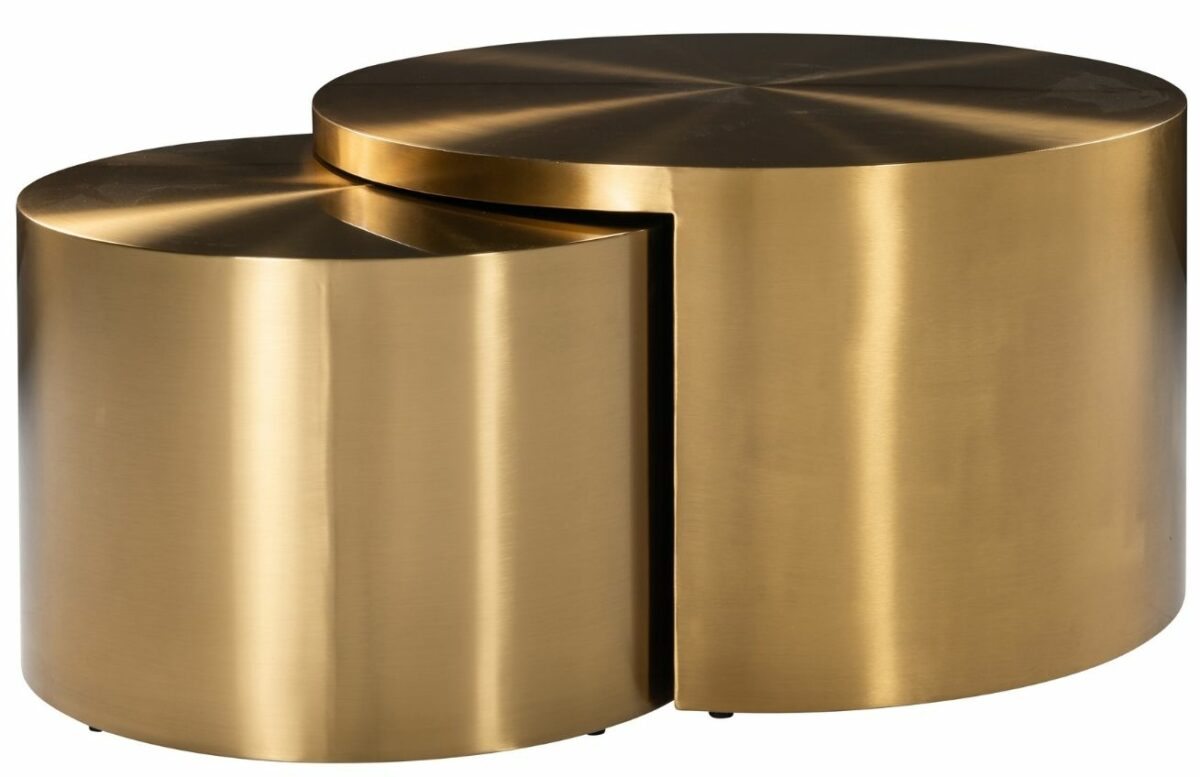 Set dvou zlatých kovových konferenčních stolků Richmond