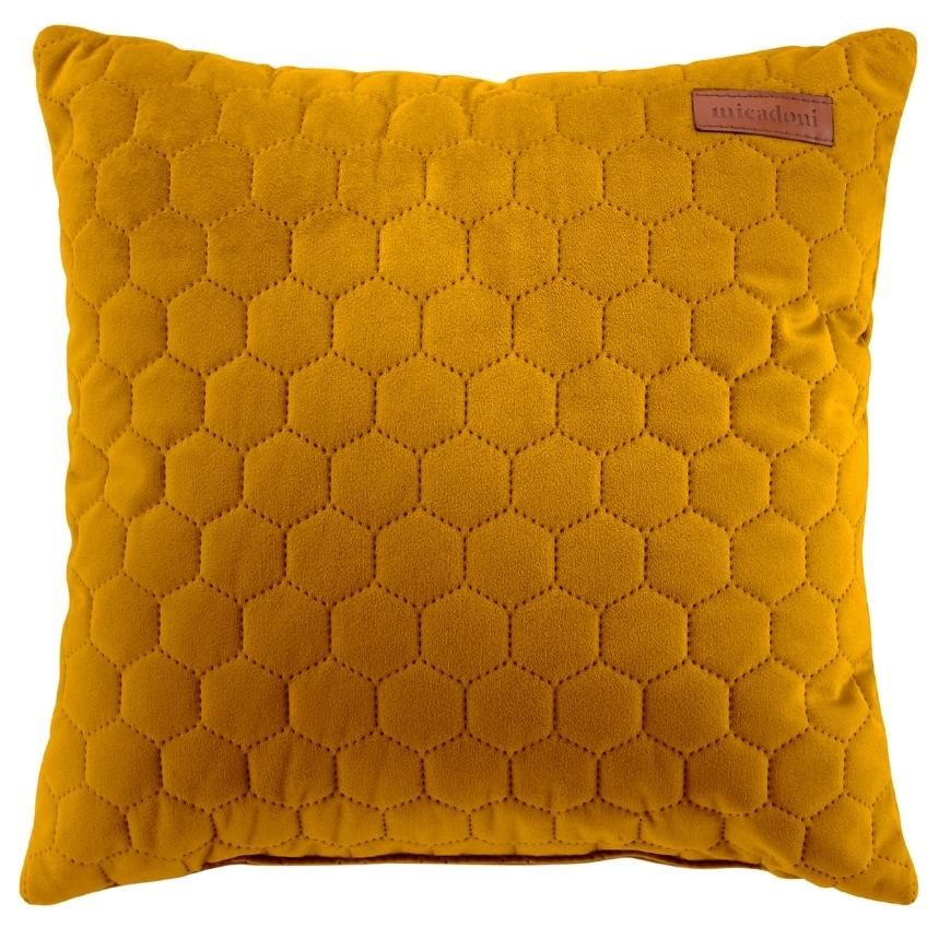 Žlutý sametový polštář MICADONI Dona 36 x