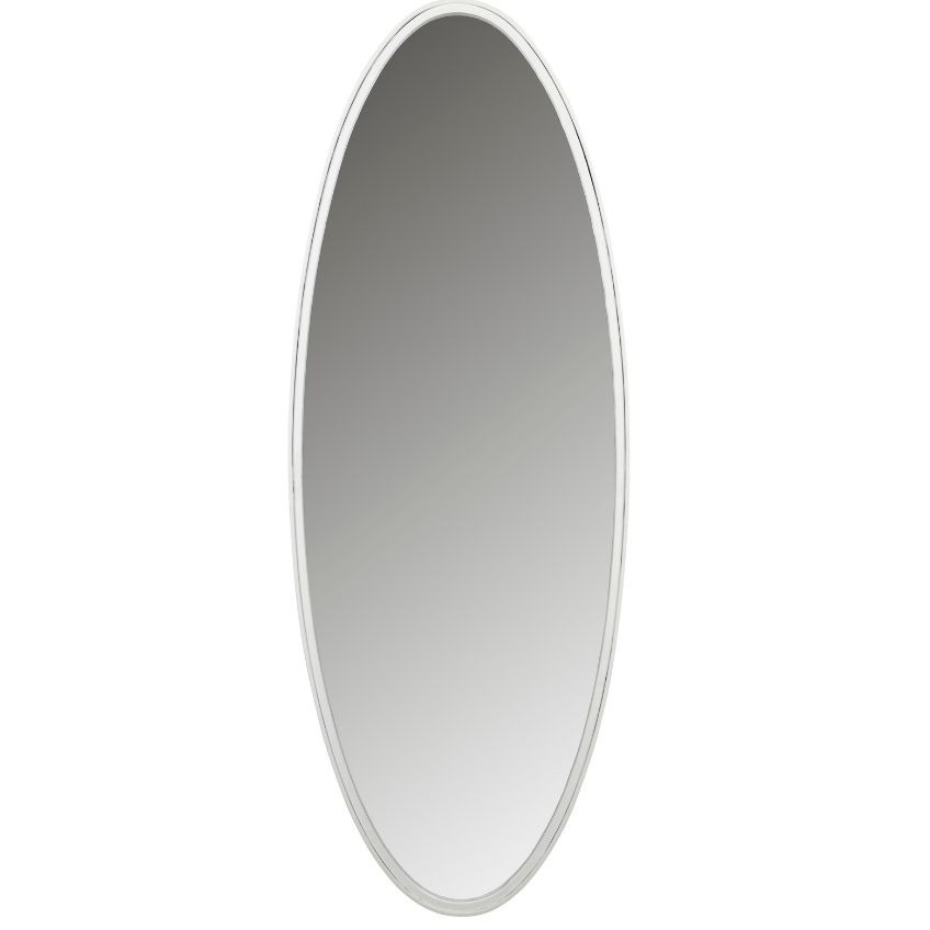 White Label Bílé kovové závěsné zrcadlo WLL