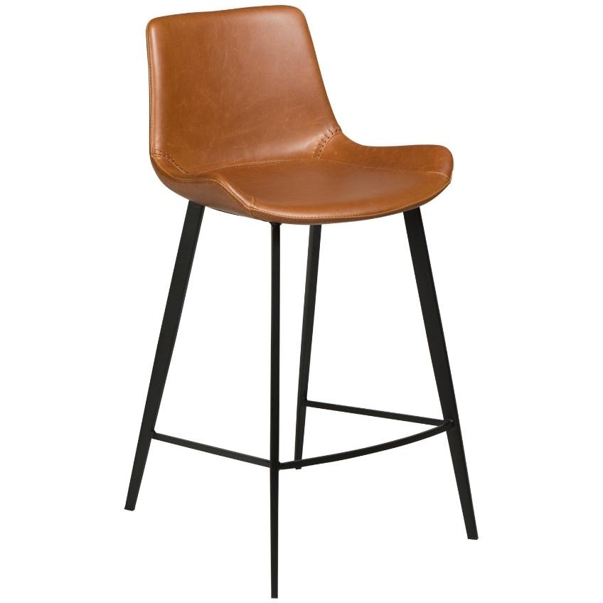 ​​​​​Dan-Form Koňakově hnědá koženková barová židle