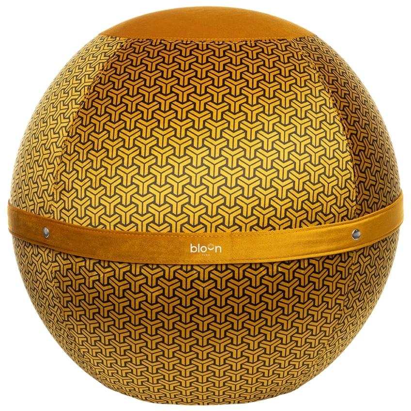Bloon Paris Hořčicově žlutý sametový sedací/gymnastický míč Bloon Edition