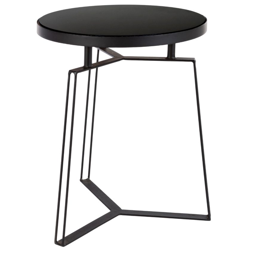 Černý kovový odkládací stolek