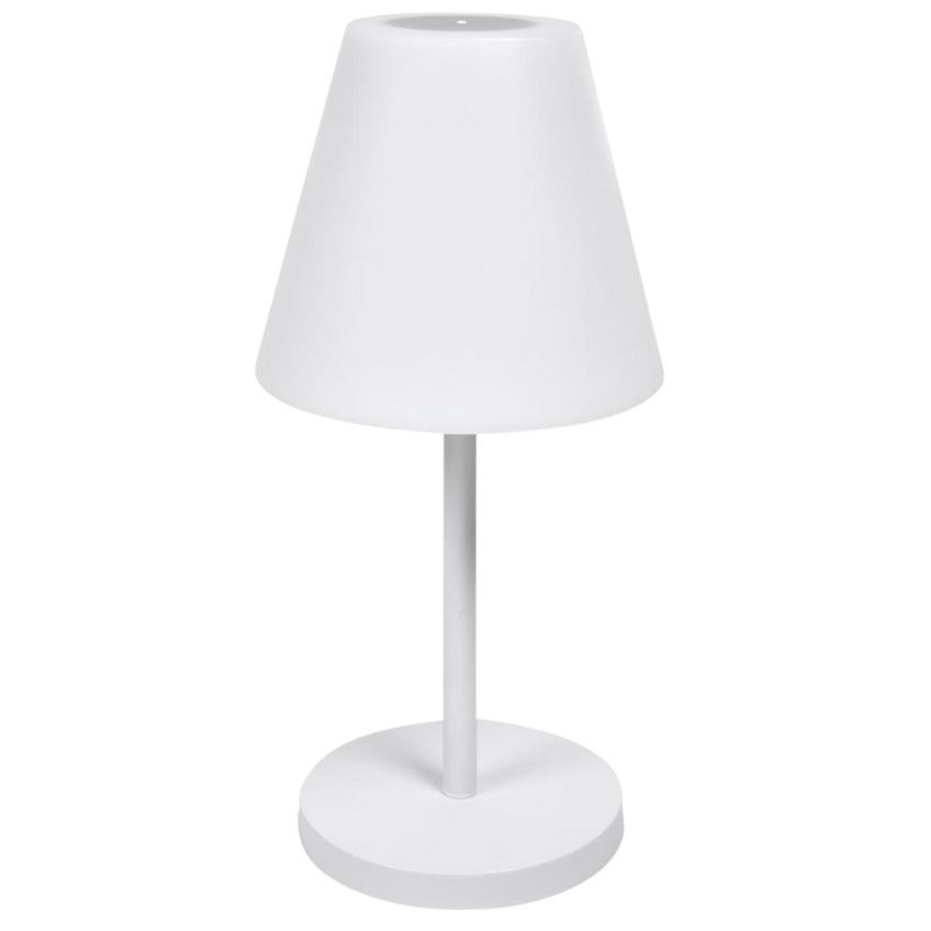 Bílá plastová zahradní stolní LED lampa Kave Home