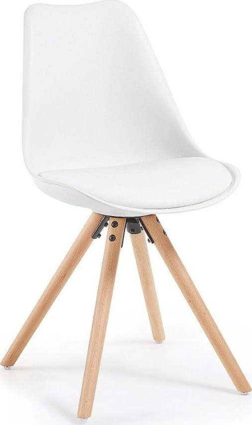Bílá židle s bukovými nohami Bonami