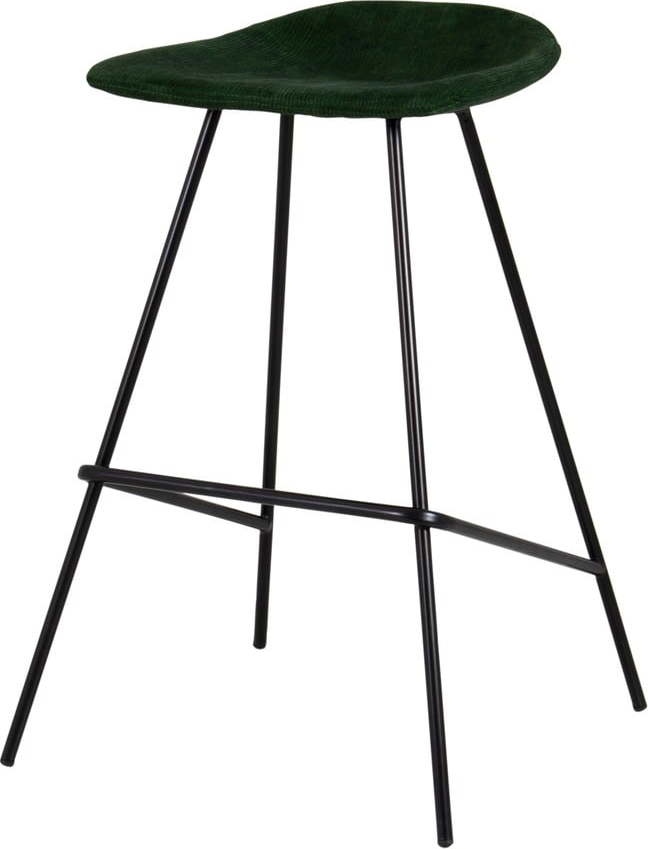 Černá barová židle s manšestrovým povrchem Tenzo