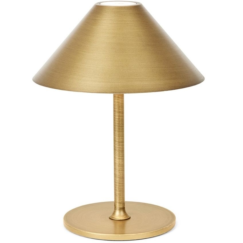 Zlatá kovová nabíjecí stolní LED lampa