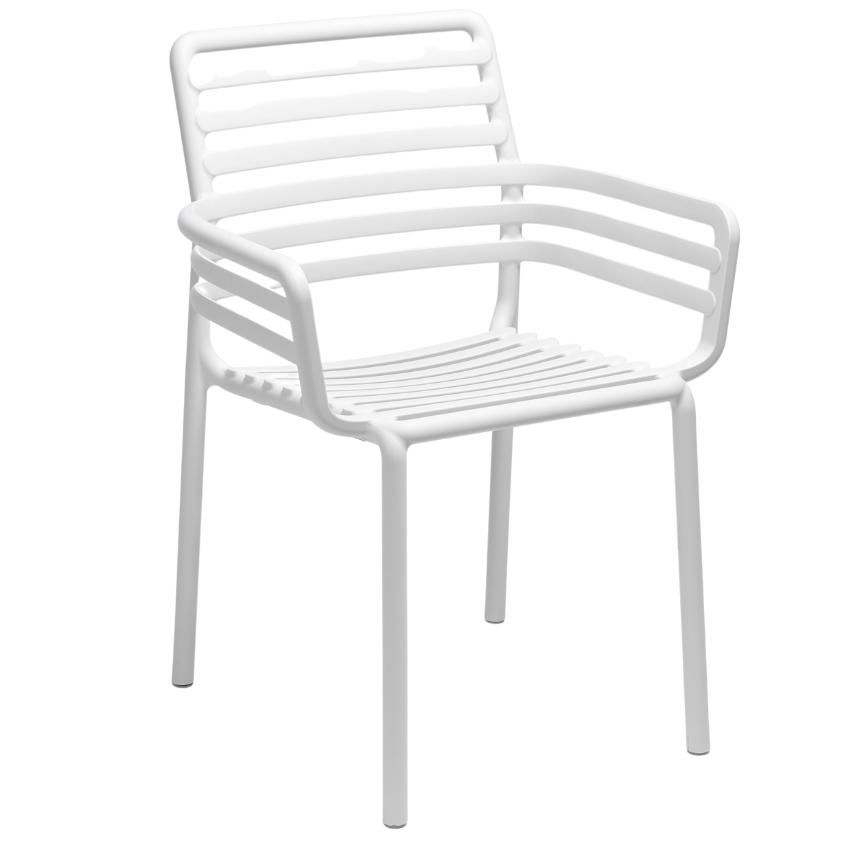 Bílá plastová zahradní židle Nardi