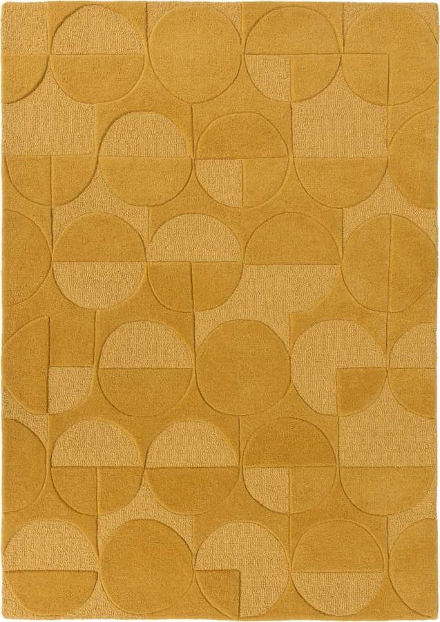 Žlutý vlněný koberec Flair