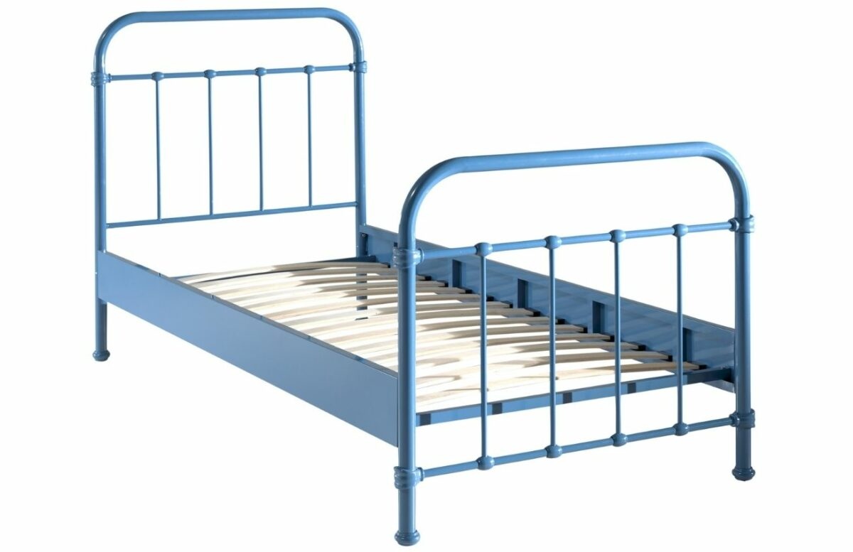 Modrá kovová postel Vipack New York