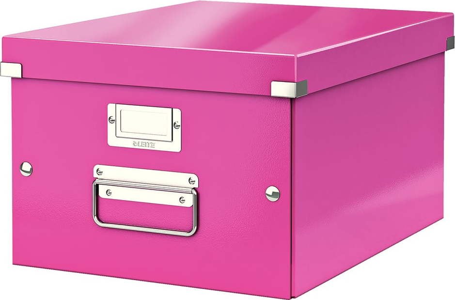 Růžová úložná krabice Leitz Universal