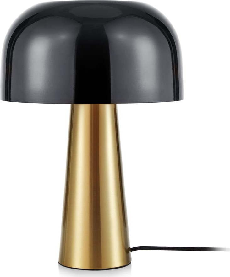 Stolní lampa v měděné barvě s černým stínidlem