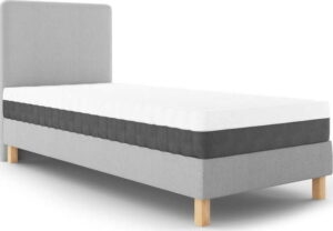 Světle šedá jednolůžková postel Mazzini Beds Lotus