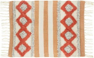 Oranžovo-bílý koberec s vysokým podílem bavlny Sass &