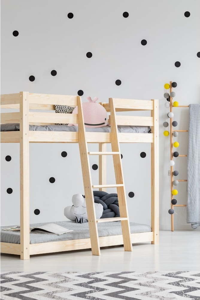 Patrová dětská postel z borovicového dřeva 90x200