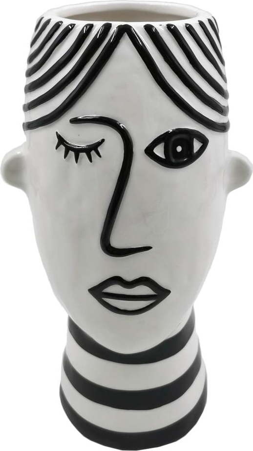 Černo-bílá porcelánová váza Mauro