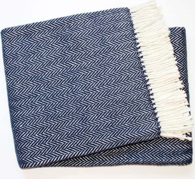 Námořnicky modrý pléd s podílem bavlny Euromant