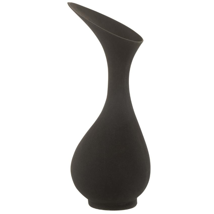 Černá hliníková váza J-Line Rutie