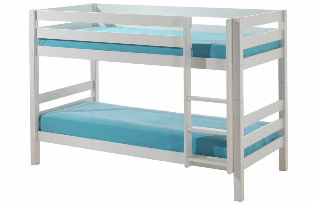 Bílá borovicová dvoupatrová postel Vipack Pino