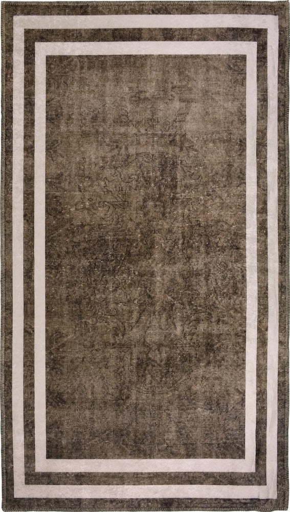 Hnědý pratelný koberec 150x80 cm