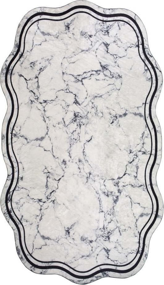Bílý/šedý koberec 100x60 cm