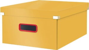 Oranžový kartonový úložný box s víkem