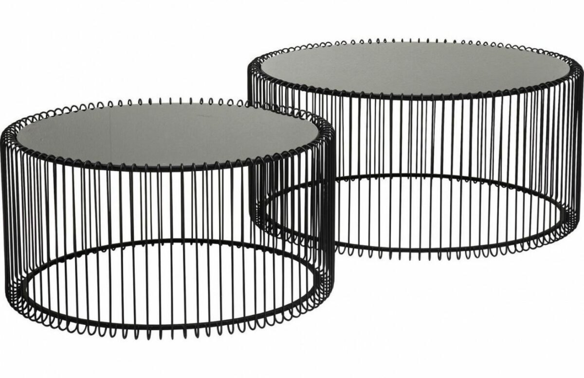 Kare Design Set dvou černých kovových konferenčních stolků