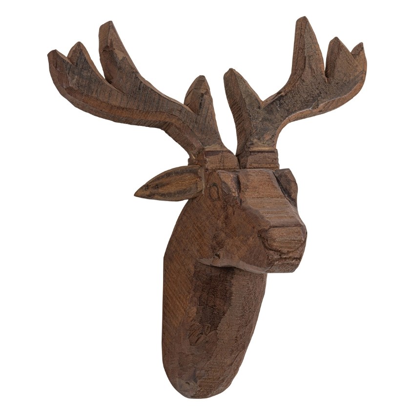 Hoorns Hnědá dřevěná nástěnná hlava jelena John 36