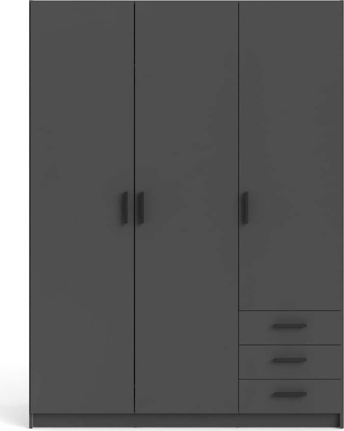 Tmavě šedá šatní skříň 147x200 cm