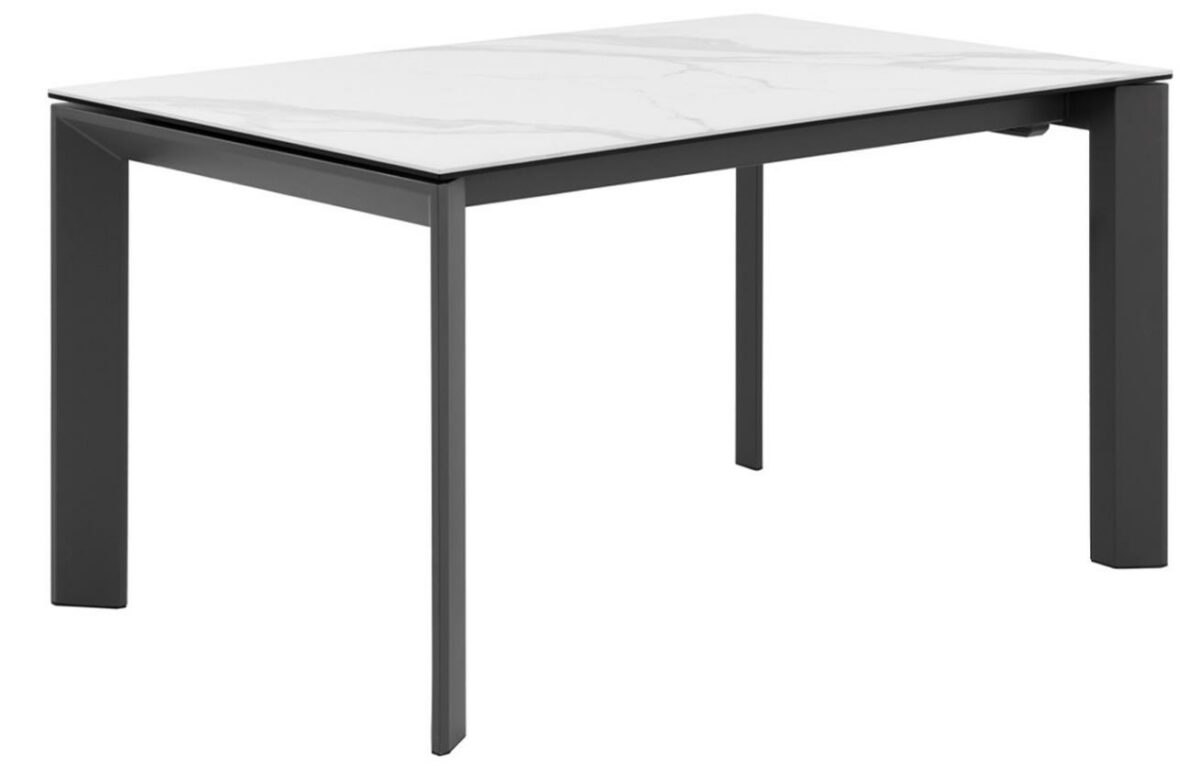 Bílý keramický rozkládací jídelní stůl Somcasa Lisa 140/200